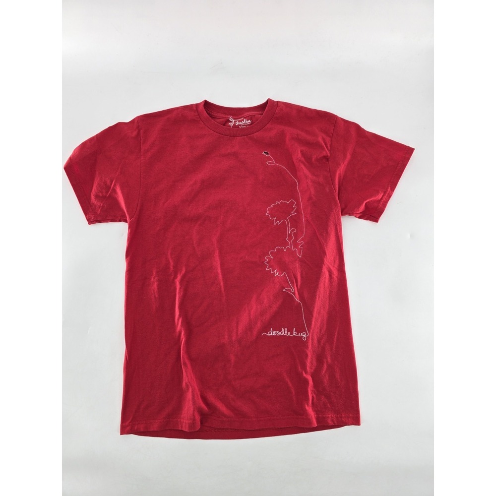 Threadless‎ Doodlebugs Mens Red Crew Neck Short Sleeve Graphic T-Shirt Size M